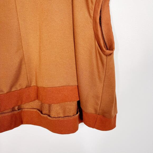 Boutique Womens Large L Orange Oversized Sweater Poncho Short Sleeve Casual - Picture 4 of 6